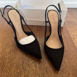 Schutz Black Women's Slingback Heels